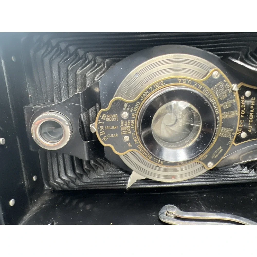 Vintage Eastman Kodak No. 2-C Folding Autographic Brownie Camera With Case